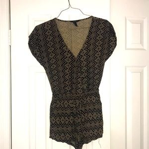 Brown Aztec Print Romper